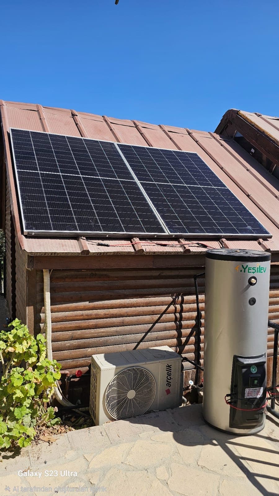 Güneş enerjisi ile su ısıtma tankı ve panel